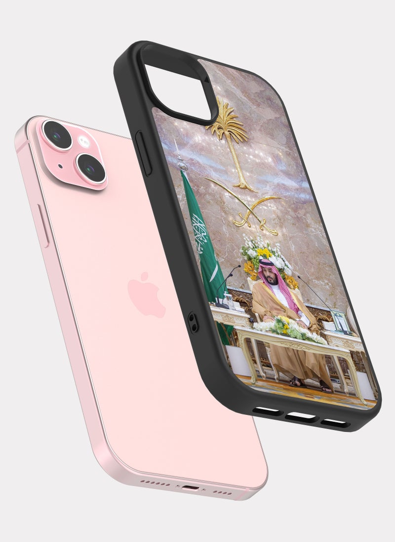 بكسلات كفر ايفون 15 بلس الأمير محمد ابن سلمان بيج ذهبي - Image 2