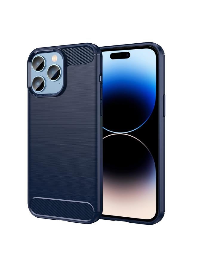 S-TOP Case For iPhone 14 Pro Brushed Texture Carbon Fiber TPU Phone Case - Image 1