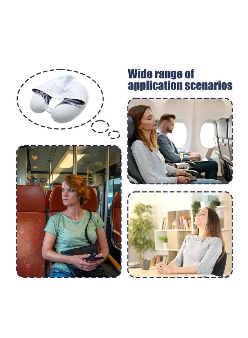 TYCOM Travel Pillows Neck Pillow for Travel U Shape Neck Support Comfortable and Breathable Cover Airplane Travel Kit with Eye Masks Earplugs and Luxury Bag Light Blue.  - Image 4