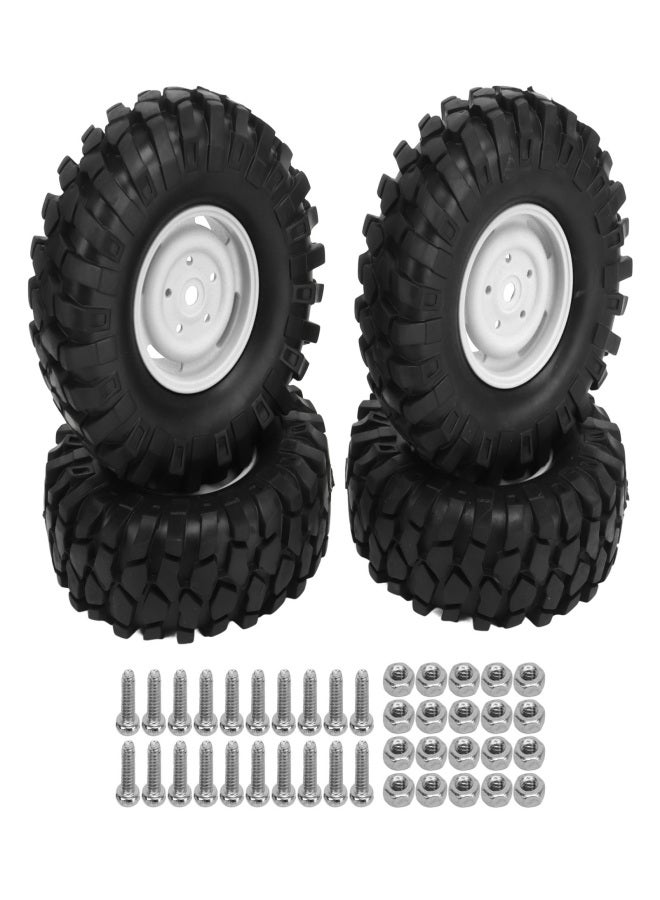 4PCS RC Off Road Vehicle Tires 1.9 Inch Universal Rubber RC Wheels and Tires for RC Off Road Vehicle Climbing Car White - Image 1