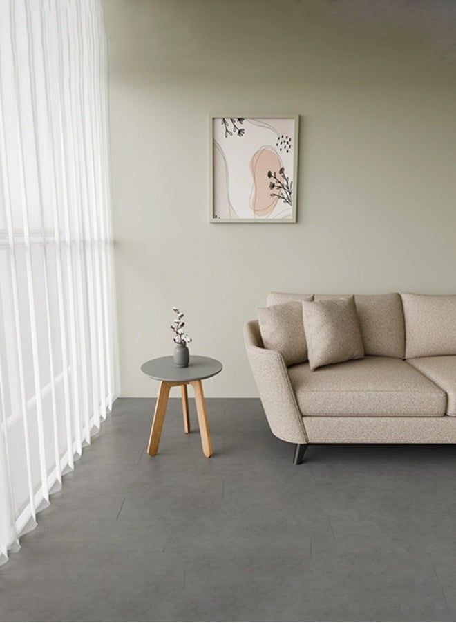YI ONE Coffee Table – Round Light Grey Powder-Coated Top with Wooden Legs, 500×500×520 mm, Indoor & Outdoor Side Table - Image 2