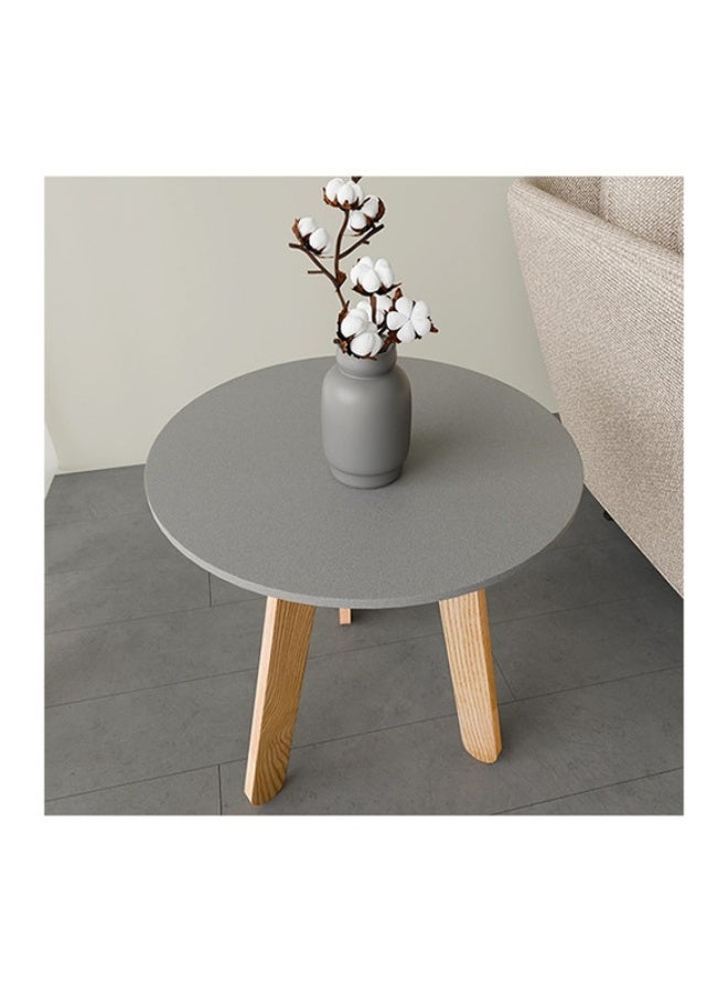 YI ONE Coffee Table – Round Light Grey Powder-Coated Top with Wooden Legs, 500×500×520 mm, Indoor & Outdoor Side Table - Image 4
