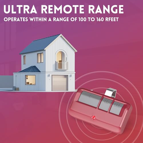 CreaCity 2 for Chamberlain LiftMaster Craftsman Garage Door Opener Remote 893LM 893Max 971LM Universal, Red - Image 4