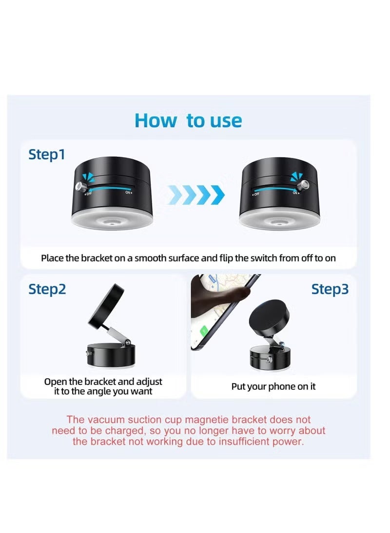 Foldable Vacuum Suction Magnetic Car Phone Holder - Image 4