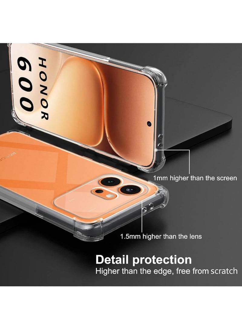 جراب لهاتف Honor 600، غطاء هاتف شفاف بزوايا معززة، نحيف، مقاوم للصدمات، مصنوع من مادة TPU المرنة، لهاتف Honor 600 - Image 5