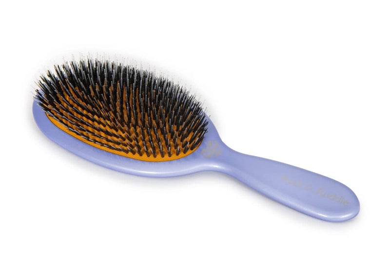 Rock & Ruddle Natural Mixed Boar Bristle Hair Brush for Women and Kids (Luxury, 23.5 cm) - Perfect for Wet or Dry Hair, Detangling Smoothing Blowdrying - Designed & Made in UK - Lavender Design - Image 2