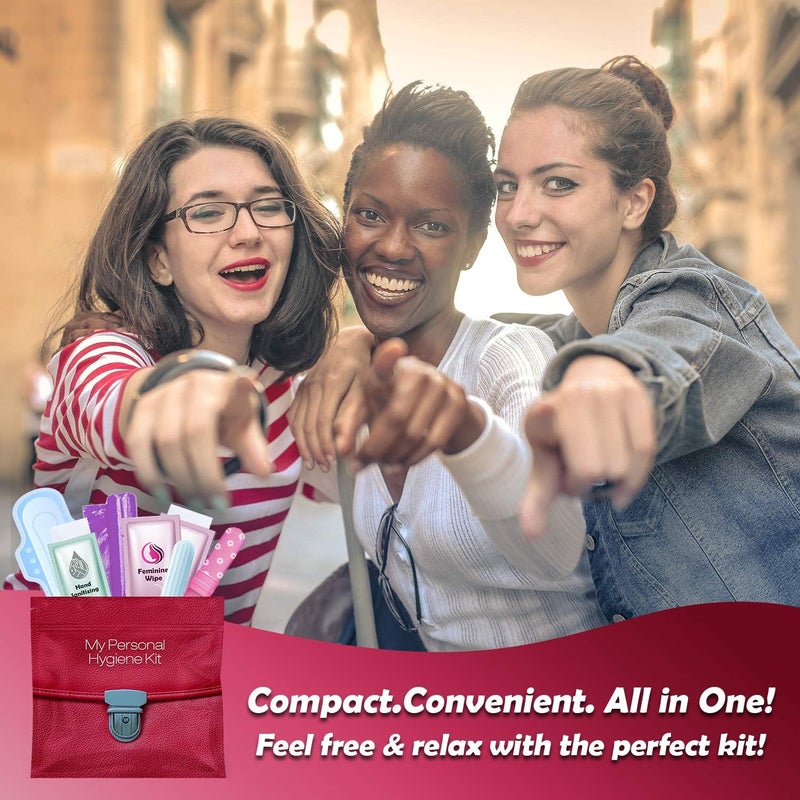 pH Advantage Pink Style Menstrual Kit All-in-One 10 Pack | Convenience on The Go | Period Kit Pack for Travelling, Tweens & Teenagers or just When You’re Out | Individually Wrapped Feminine Hygiene Product - Image 5