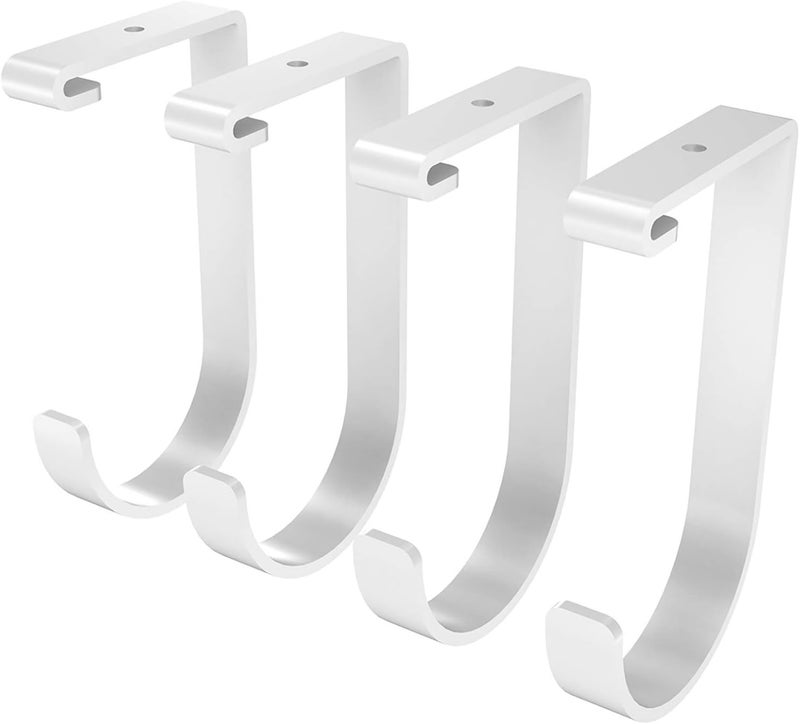 FLEXIMOUNTS 4 Pack Add On Storage Flat Hook Accessory for Garage Ceiling Rack and Wall Shelving, Max Weight Capacity up to 50lbs, White - Image 3