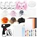 Seenelling 33 Pcs Therian DIY Mask Kit for Beginners Including Blank Cat Mask Faux Fur Fabric Felt Fabric Plastic Mesh Sheet Colorful - Image 3