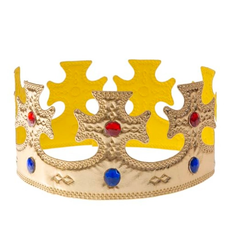 NOONVonokee Regal Gold King Crown، تاج زي الأمير الملكي الناعم للأولاد والبنات هدية عيد ميلاد إكسسوارات حفلات الهالوين طراز B 444 - Image 1