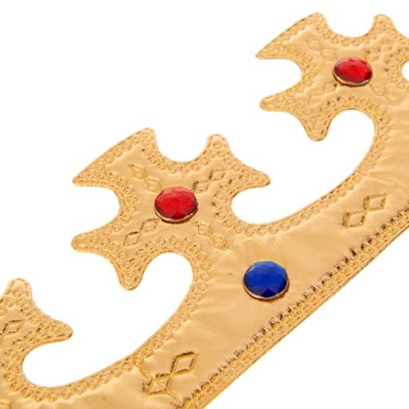 NOONVonokee Regal Gold King Crown، تاج زي الأمير الملكي الناعم للأولاد والبنات هدية عيد ميلاد إكسسوارات حفلات الهالوين طراز B 444 - Image 3