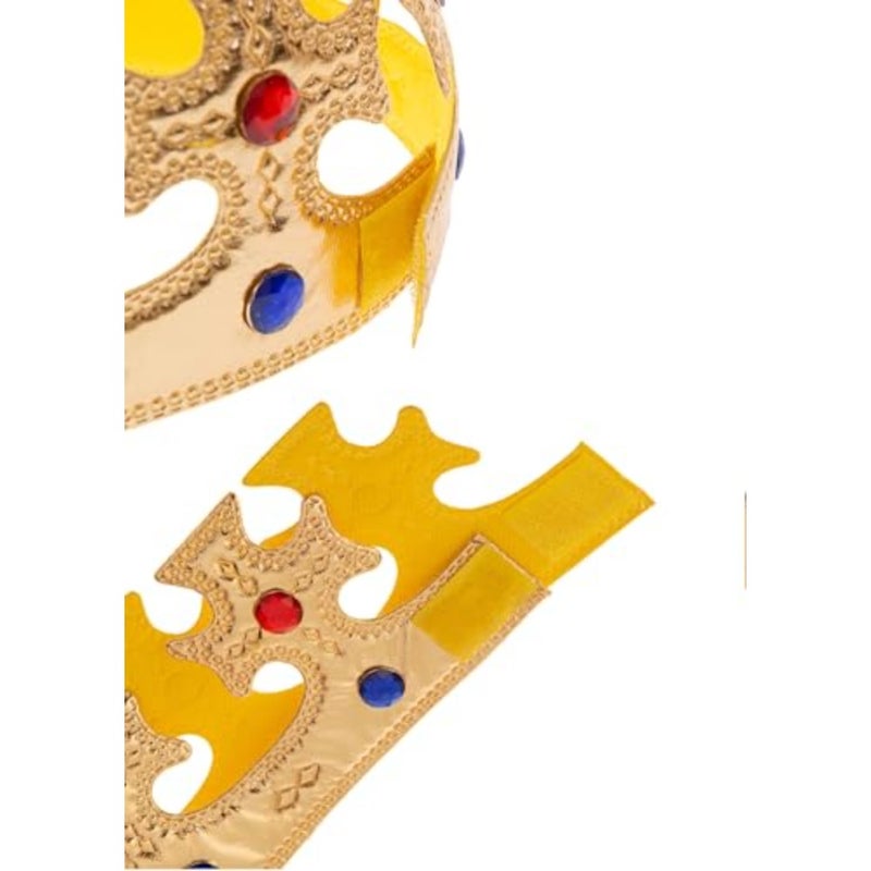 NOONVonokee Regal Gold King Crown، تاج زي الأمير الملكي الناعم للأولاد والبنات هدية عيد ميلاد إكسسوارات حفلات الهالوين طراز B 444 - Image 2