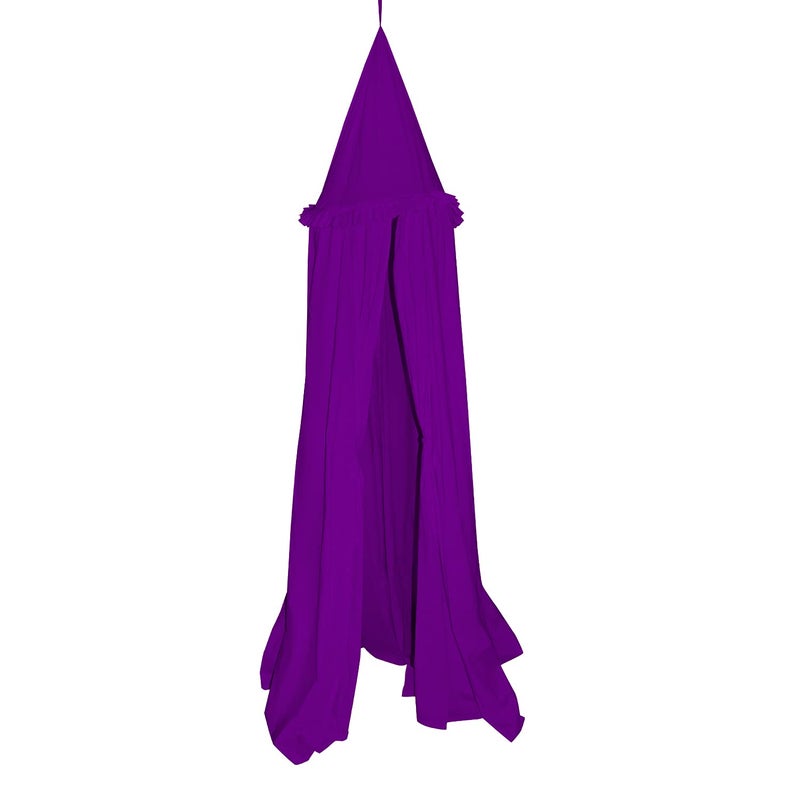 Next Day Art Hanging Canopy Play Tent Without Mat for Kids and Adults Portable Foldable Pom Pom Hanging Mosquito for Girl and Boy Tent House Indoor and Outdoor- Purple - Image 1