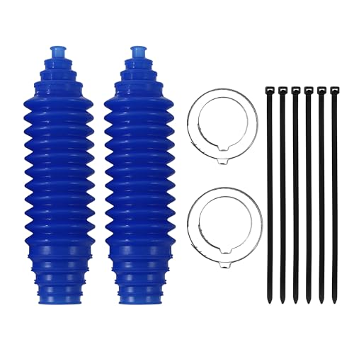 A.I.FORCE Universal Steering Rack and Pinion Tie Rod Boots, Silicone Bellow Boots with 2 Pieces Gaiter Pinion Boots, 4 Pieces Locking C-Clamps and 6 Pieces Cable Ties, Black (Blue) - Image 4