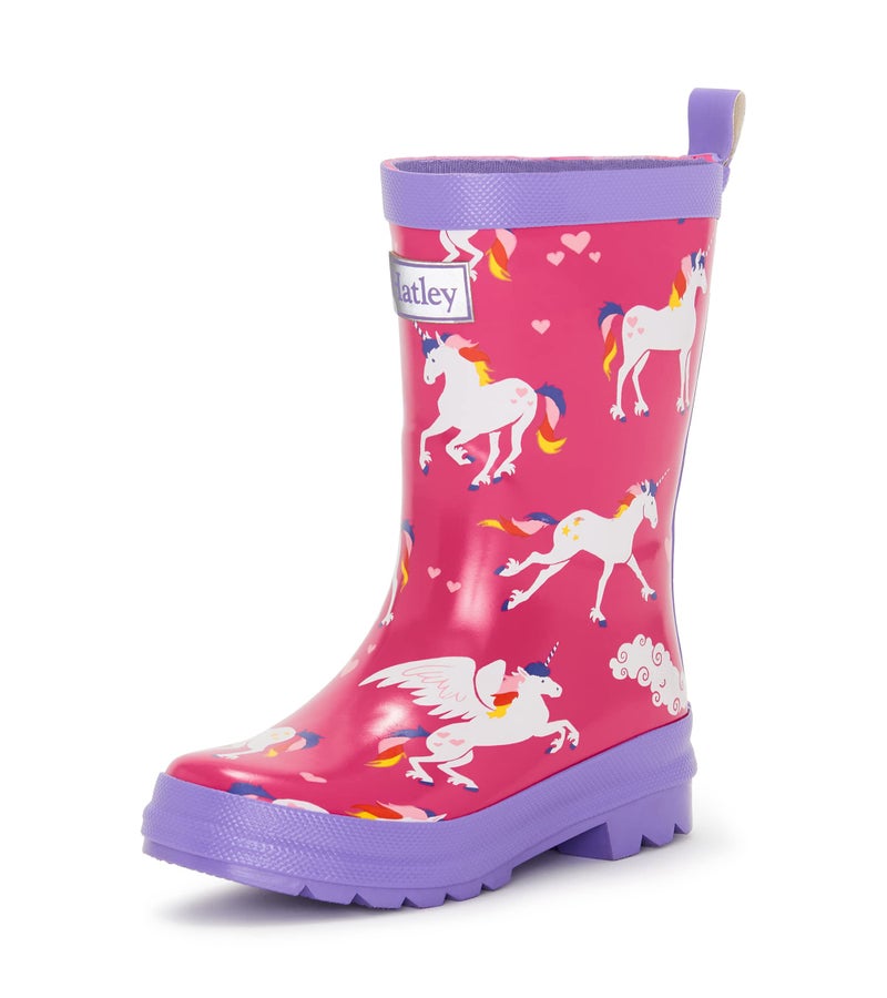 Hatley Girls Printed Rain Boots Rainbow Unicorns 7 Toddler