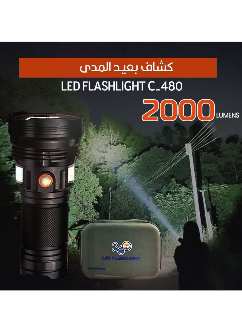 360 Light Super Bright LED Flashlight Versatile With 4 Lighting Modes for Outdoor Adventures, Waterproof Flashlights - Image 4