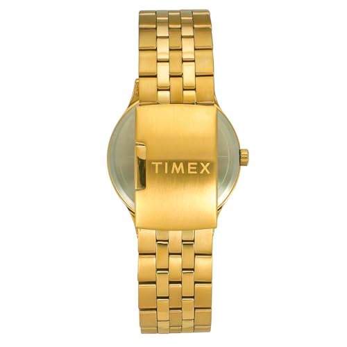 TIMEX Analog Watch for Man with Green Round Dial & Gold Stainless Steel Bracelet Band Water Resistant Men's Wrist Watches - TWEG18435 - Image 5