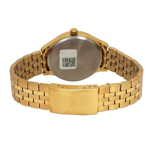 TIMEX Analog Watch for Man with Green Round Dial & Gold Stainless Steel Bracelet Band Water Resistant Men's Wrist Watches - TWEG18435 - Image 4