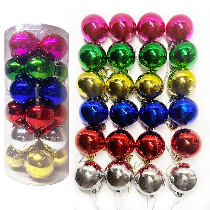 Tototoo Christmas Balls 24 PCS 157 Shatterproof Christmas Ball Ornaments Christmas Tree Decorations Theme Assorted Christmas Decor Plastic Christmas Ornaments Balls 4CM24PCSMixed