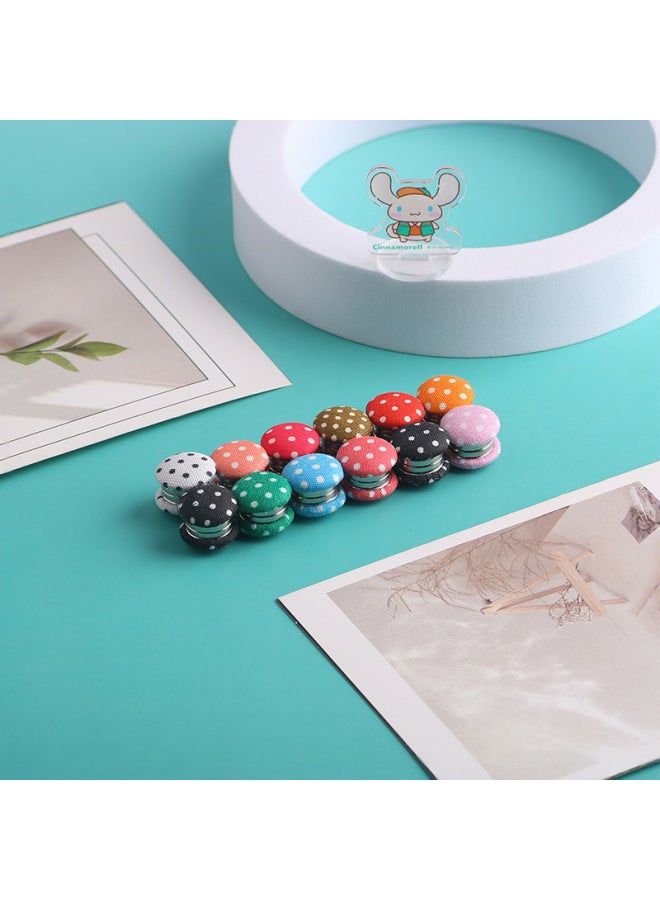 Mushroom-shaped Black And White Dot Magnetic Buckle Style Geometric Scarf Headscarf Silk Scarf Shawl Anti-exposure Decorative Fixing Buckle