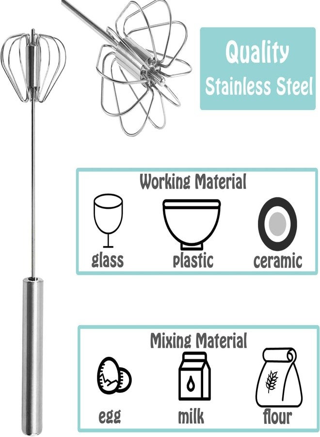 Potency Semi-Automatic Whisk, Stainless Steel Egg Beater, Hand Push Rotary Whisks Mixer Stirrer for Making Cream, Whisking, Beating and Stirring… (12Inch) - Image 3