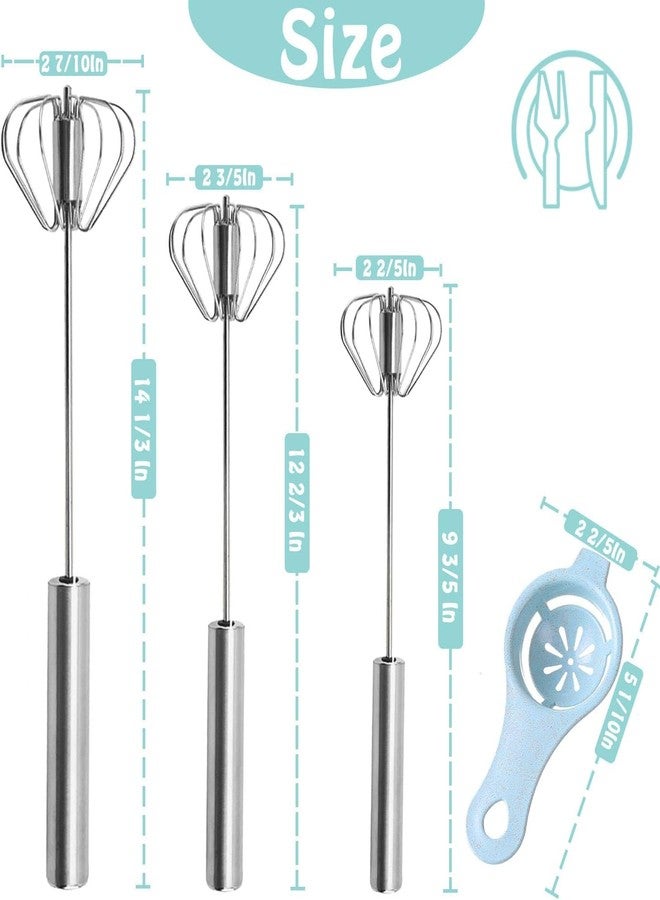 Potency Semi-Automatic Whisk, Stainless Steel Egg Beater, Hand Push Rotary Whisks Mixer Stirrer for Making Cream, Whisking, Beating and Stirring… (12Inch) - Image 2
