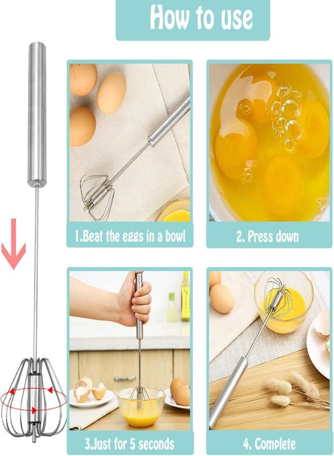 Potency Semi-Automatic Whisk, Stainless Steel Egg Beater, Hand Push Rotary Whisks Mixer Stirrer for Making Cream, Whisking, Beating and Stirring… (12Inch) - Image 4
