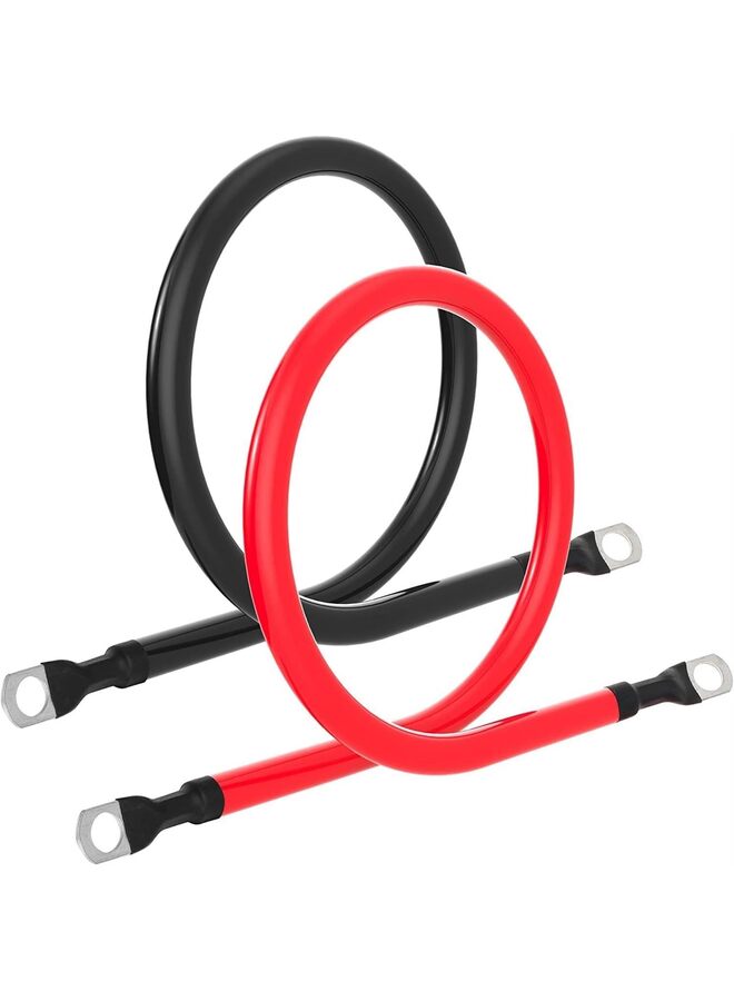 Generic Battery Cable 4AWG 20-Inch Battery Power Inverter Cables Set with 3/8" Lugs Terminals Gauge (1 Black and 1 Red) for Car Marine Solar ATV Lawn Mower RV Motorcycle (Size : 25) - Image 1