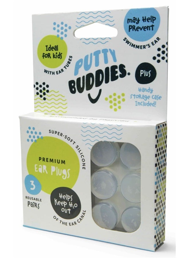 Putty Buddies Buddies Original Swimming Earplugs - Super Soft Moldable Plugs - Block Water - Comfortable - Great For Kids - 3-Pair Pack (Clear) - Image 4