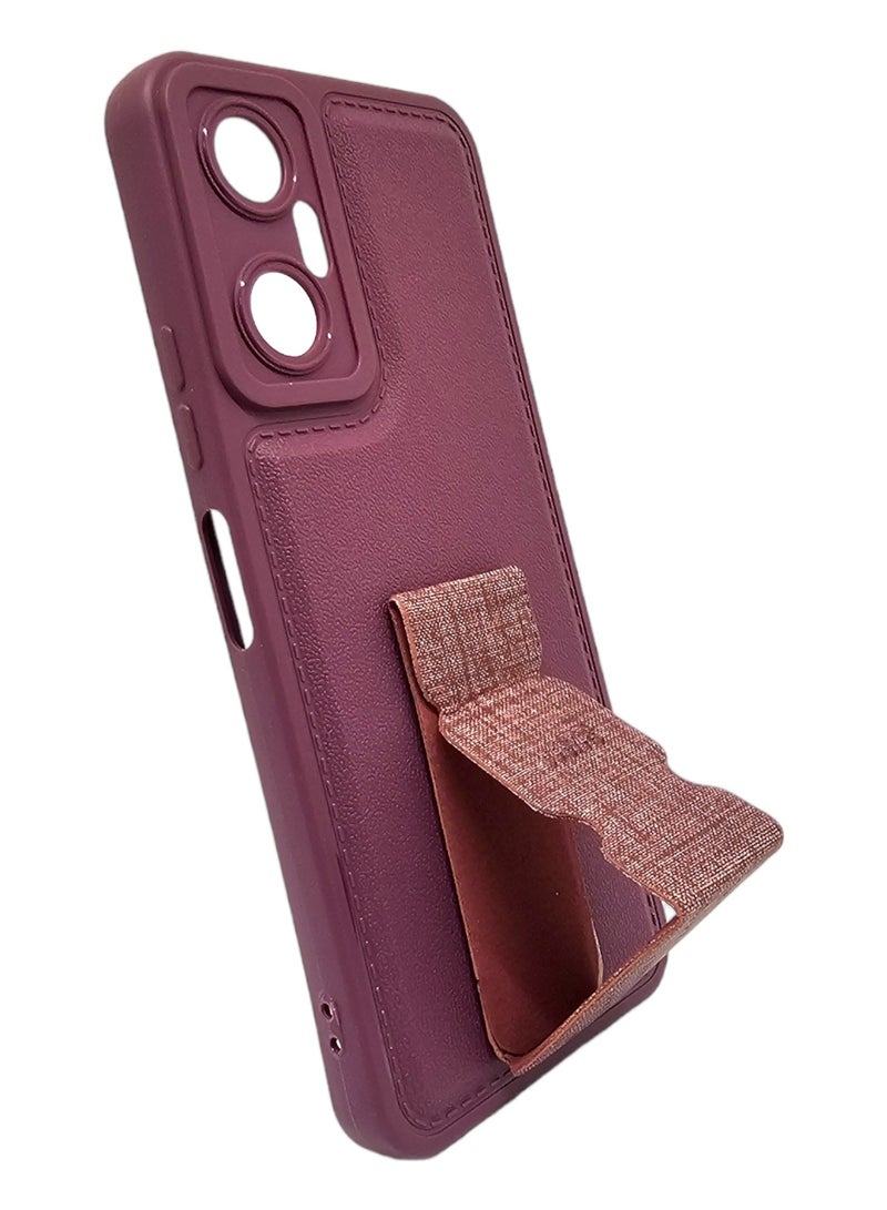 إيه إم إس غطاء حماية خلفي جلدية مع مسكة لهاتف إنفينيكس هوت 20 5G - عودي - Image 1