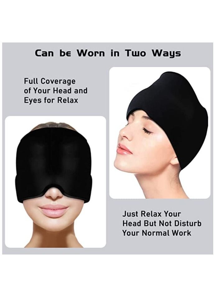 Remy Belle Migraine Ice Head Wrap, Form Fitting Gel Headache Relief Hat, Cold Therapy Cap Pack Mask, Compress for Tension, Sinus Stress, Black  - Image 2