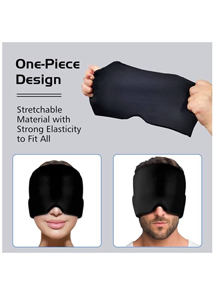 Remy Belle Migraine Ice Head Wrap, Form Fitting Gel Headache Relief Hat, Cold Therapy Cap Pack Mask, Compress for Tension, Sinus Stress, Black  - Image 5