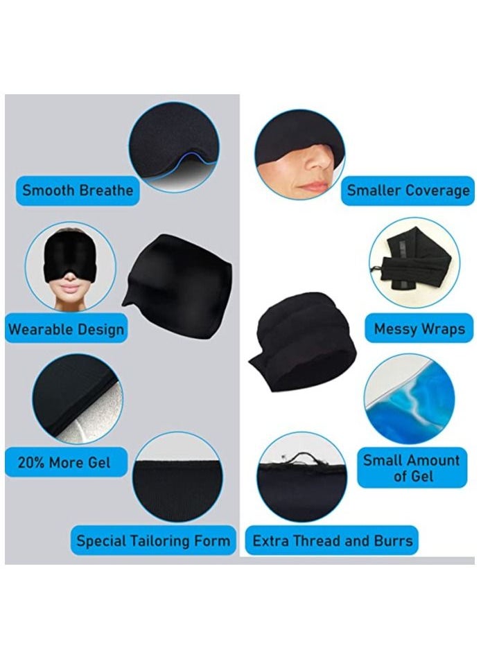 Remy Belle Migraine Ice Head Wrap, Form Fitting Gel Headache Relief Hat, Cold Therapy Cap Pack Mask, Compress for Tension, Sinus Stress, Black  - Image 4