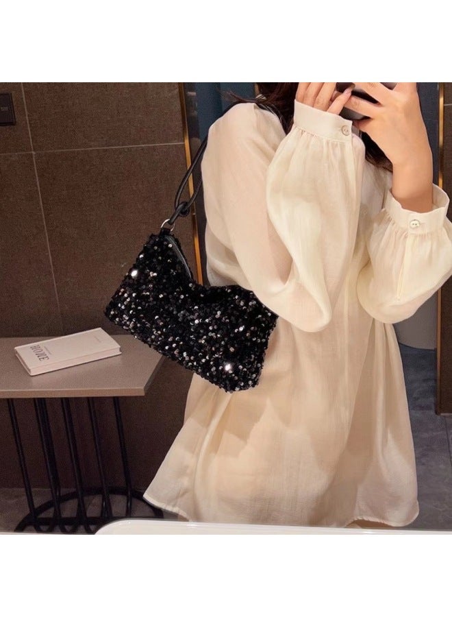 2023 Fashion Women's Bag Shoulder Bag Messenger Bag Underarm Bag Sequin Bag Product Hot Sale-Color:Silver-Size:Free Size  - Image 3