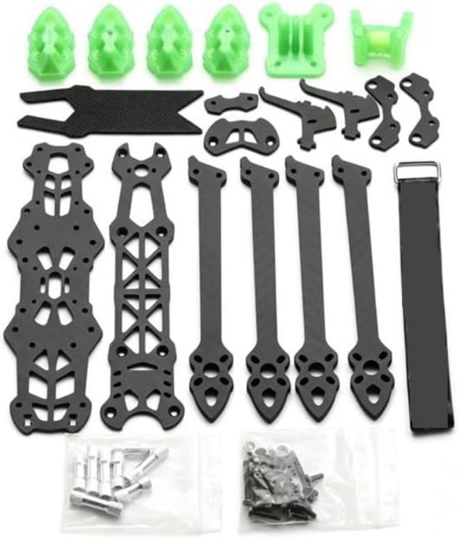 Mark4 295mm Wheelbase 5.0mm Reinforced 3K Carbon Frame For 7 inch Propulsion System UAV Platform 16V-25V Power Alignment 1 Set(Green)