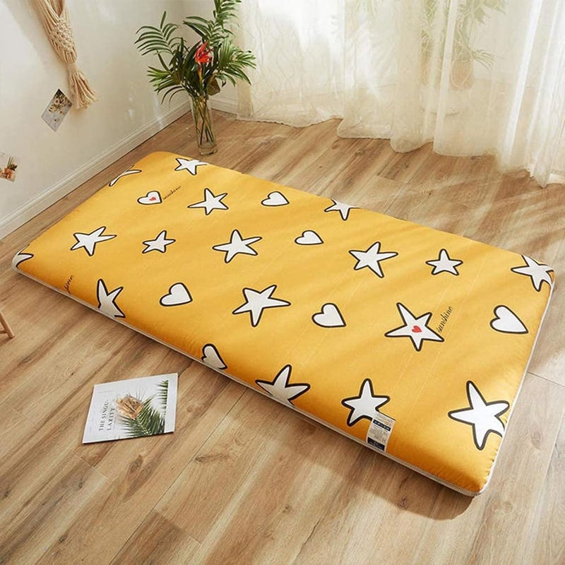 Tatami Sleeping Mat Thicken 5.5cm Japanese Floor Mattress Futon Mattress Futon Tatami Mat Floor Mattress Student Dormitory Folding Mattress Floor Bed Pad (Color : Stars, Size : 180x200cm) - Image 1