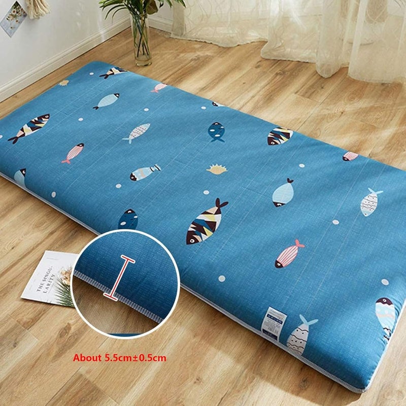 Tatami Sleeping Mat Thicken 5.5cm Japanese Floor Mattress Futon Mattress Futon Tatami Mat Floor Mattress Student Dormitory Folding Mattress Floor Bed Pad (Color : Stars, Size : 180x200cm) - Image 2