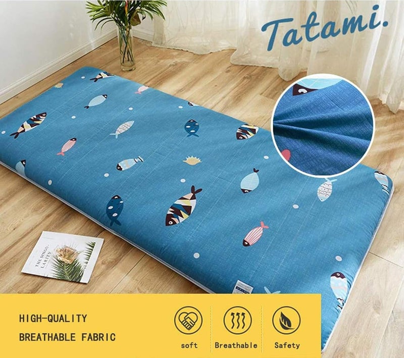 Tatami Sleeping Mat Thicken 5.5cm Japanese Floor Mattress Futon Mattress Futon Tatami Mat Floor Mattress Student Dormitory Folding Mattress Floor Bed Pad (Color : Stars, Size : 180x200cm) - Image 3