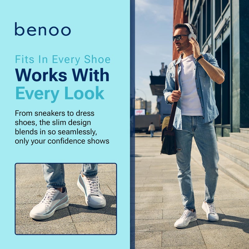 benoo Heel Lift (1 Inch) Height Increase Insoles for Men, Half Shoe Lift Insert, Comfortable Instant Height Boost (Mens 10-11.5) - Image 4