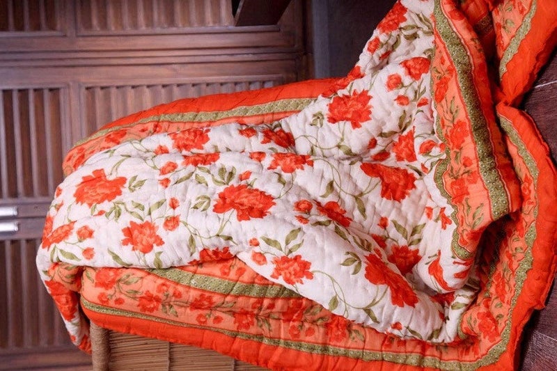 SVT Traditional Famous Rajasthani Print Jaipuri Beautiful Floral Print in Multi Color mughal Print Jaipuri Rajai/Razai/Quilt Single/Single Bed Quilt/Comforter/AC Quilt/AC Comforter - Image 2