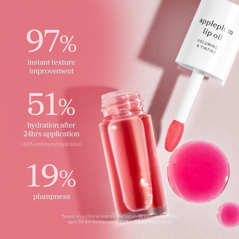 Korean Lip Oil - Appleplum | Long-Lasting, Moisturizing, Plumping, Revitalizing for Dry Lips, Waterproof, No Peel Off, Korean Tint, Hydrating, Nourishing Crystal Clear, 0.12 FL Oz - Image 5