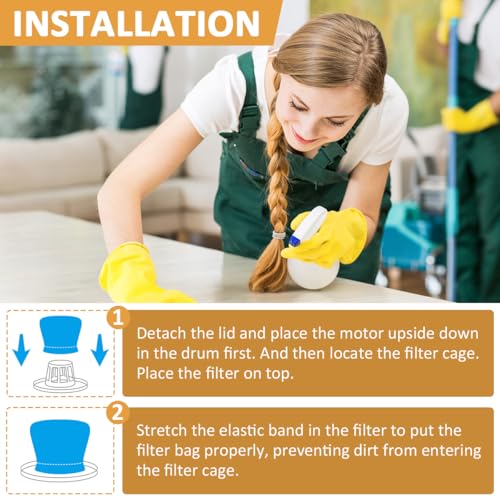 Eagleggo 3 pcs Cloth Filter Bag for Armor All AA256 AA255 2.5 Gallon Shop VAC Microlined - Image 4