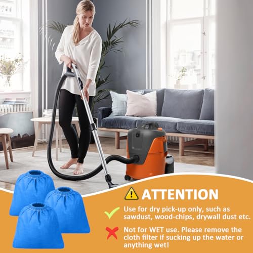 Eagleggo 3 pcs Cloth Filter Bag for Armor All AA256 AA255 2.5 Gallon Shop VAC Microlined - Image 5