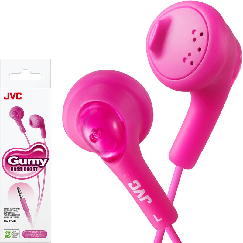 JVC HAF160P Gumy Ear Bud Headphone Pink - Image 1