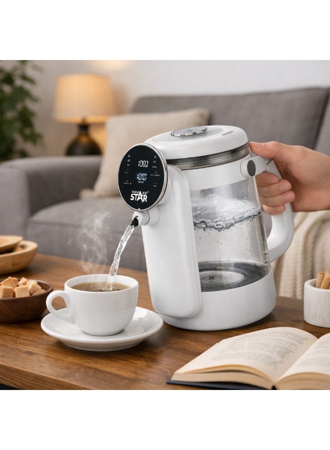 Winning Star 4.2L Thermostatic Electric Kettle ST-6052 with Digital Temperature Display, 6 Preset Heating Modes, Fast Boiling Glass Water Boiler for Tea Coffee and Hot Beverages White - Image 5