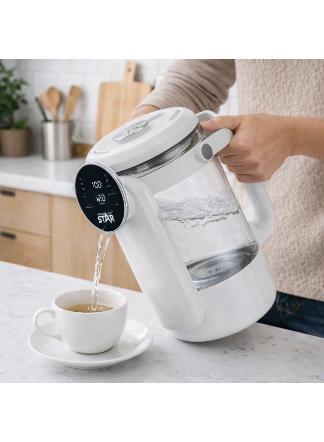 Winning Star 4.2L Thermostatic Electric Kettle ST-6052 with Digital Temperature Display, 6 Preset Heating Modes, Fast Boiling Glass Water Boiler for Tea Coffee and Hot Beverages White - Image 4