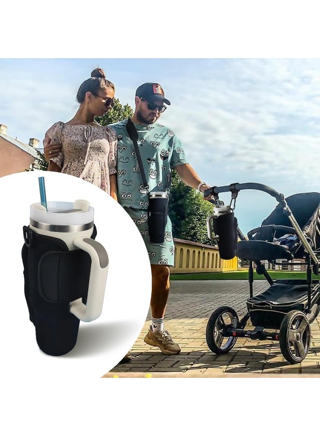 UXIETIN Stroller Cup Holder Compatible with Stanley, Stroller Cup Holder with Adjustable Strap and Pouch Taking Everywhere, Accessories for 30/40oz Stanley Cup - Image 5
