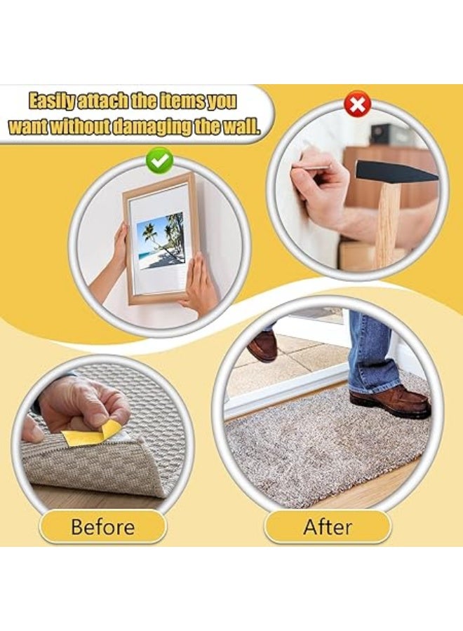 erorex Carpet Tape Double Sided, 0.6inch x 22Yards Carpet Adhesive Tape, 2 Pcs Double Sided Fabric Tape Heavy Duty for Area Rugs, Hardwood Floors, Vinyl, Tiles and Concrete (Yellow) - Image 3