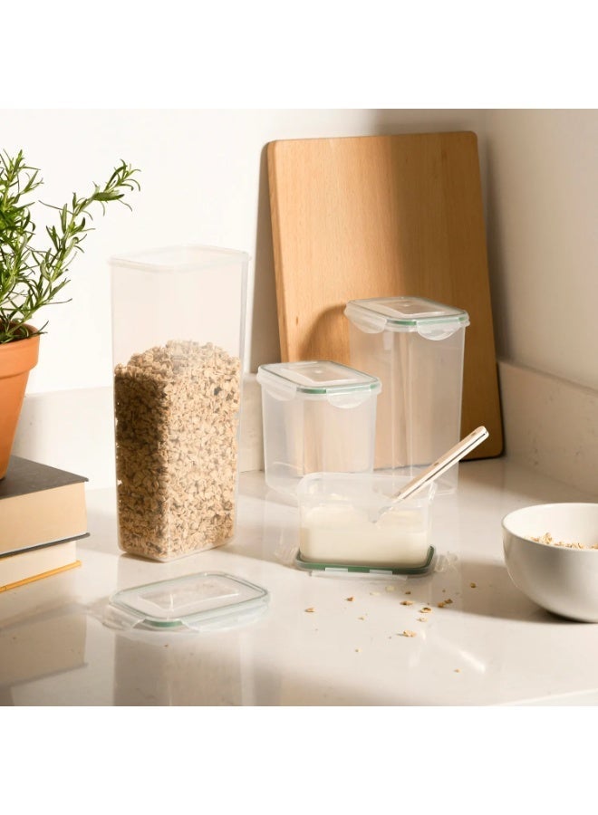 Noon East 4 Pieces Airtight Cereal Storage Containers With Pouring Spout – Bpa-Free, 4-Sided Locking Lids (2.8L + 2L + 1.4L + 0.8L) Clear - Image 3