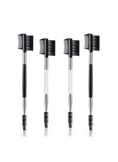 SUNSAR 4 Pcs Eyebrow Brush Eyelash Comb Eyelash Shaper and Eyebrow Brush Dual Comb Double Head Eyebrow Brush Eyebrow Eyelash Makeup Grooming Tool  - Image 1